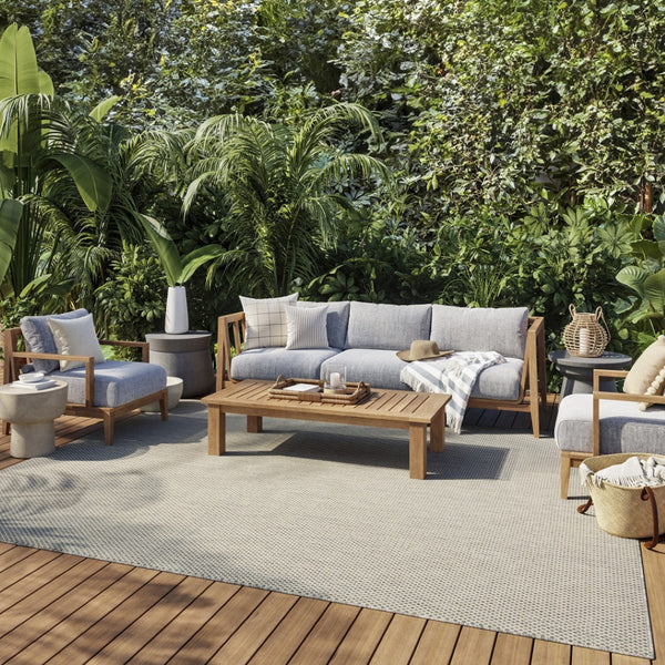 HomeRoots 8' X 10' Ivory and Silver Area Rug – Stylish, Durable, Indoor/Outdoor Design for Elegant Spaces! 522044