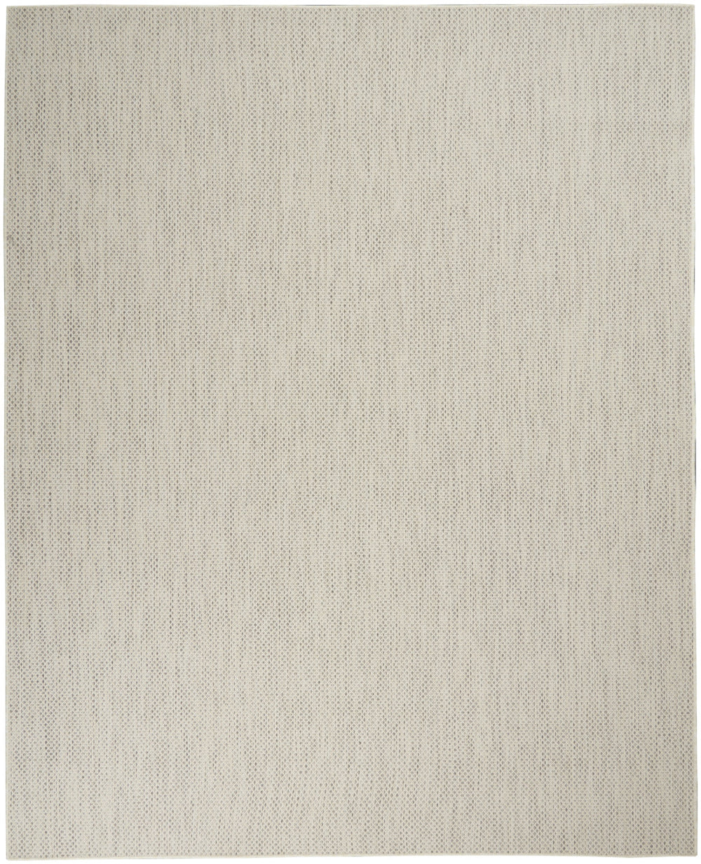 Homeroots 7' X 10' Ivory And Silver Indoor Outdoor Area Rug  Polypropylene 522045