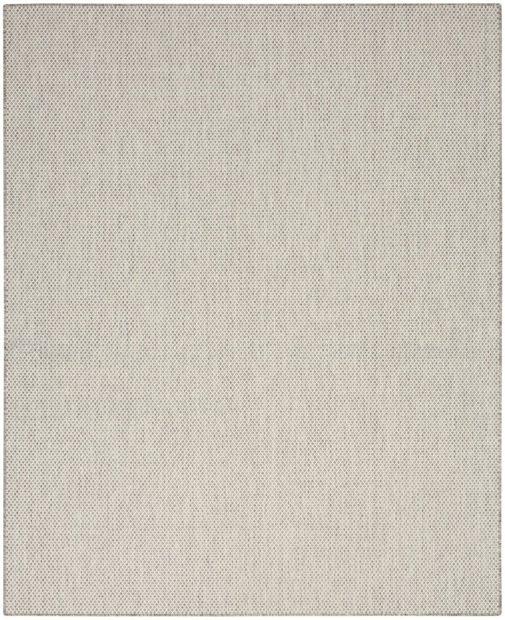 HomeRoots 7' X 10' Elegant Ivory and Silver Indoor Outdoor Area Rug - Durable and Versatile for Any Space 522045