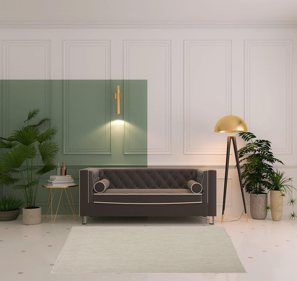 Homeroots 5' X 7' Ivory Geometric Power Loom Area Rug  Polypropylene 522046