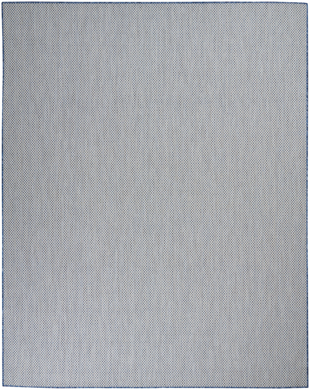 Homeroots 8' X 10' Blue And Ivory Indoor Outdoor Area Rug  Polypropylene 522047