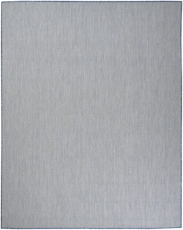 HomeRoots 8' X 10' Blue and Ivory Indoor/Outdoor Area Rug - Durable, Stylish, and Easy-Clean for High-Traffic Spaces 522047