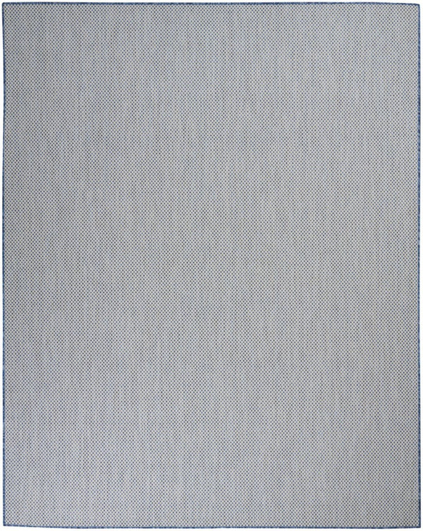 HomeRoots 8' X 10' Blue and Ivory Indoor/Outdoor Area Rug - Durable, Stylish, and Easy-Clean for High-Traffic Spaces 522047
