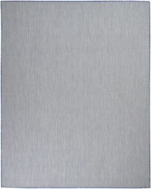 Homeroots 7' X 10' Blue And Ivory Indoor Outdoor Area Rug  Polypropylene 522048