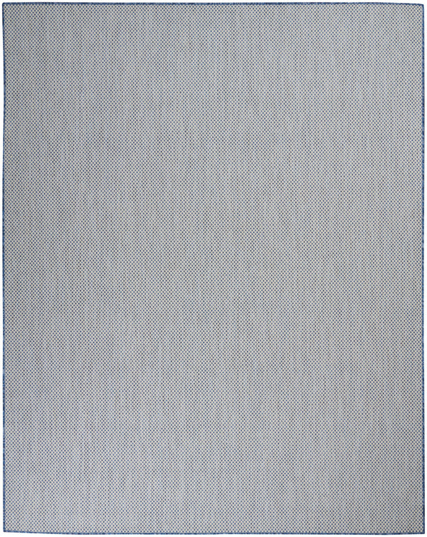 Homeroots 7' X 10' Blue And Ivory Indoor Outdoor Area Rug  Polypropylene 522048