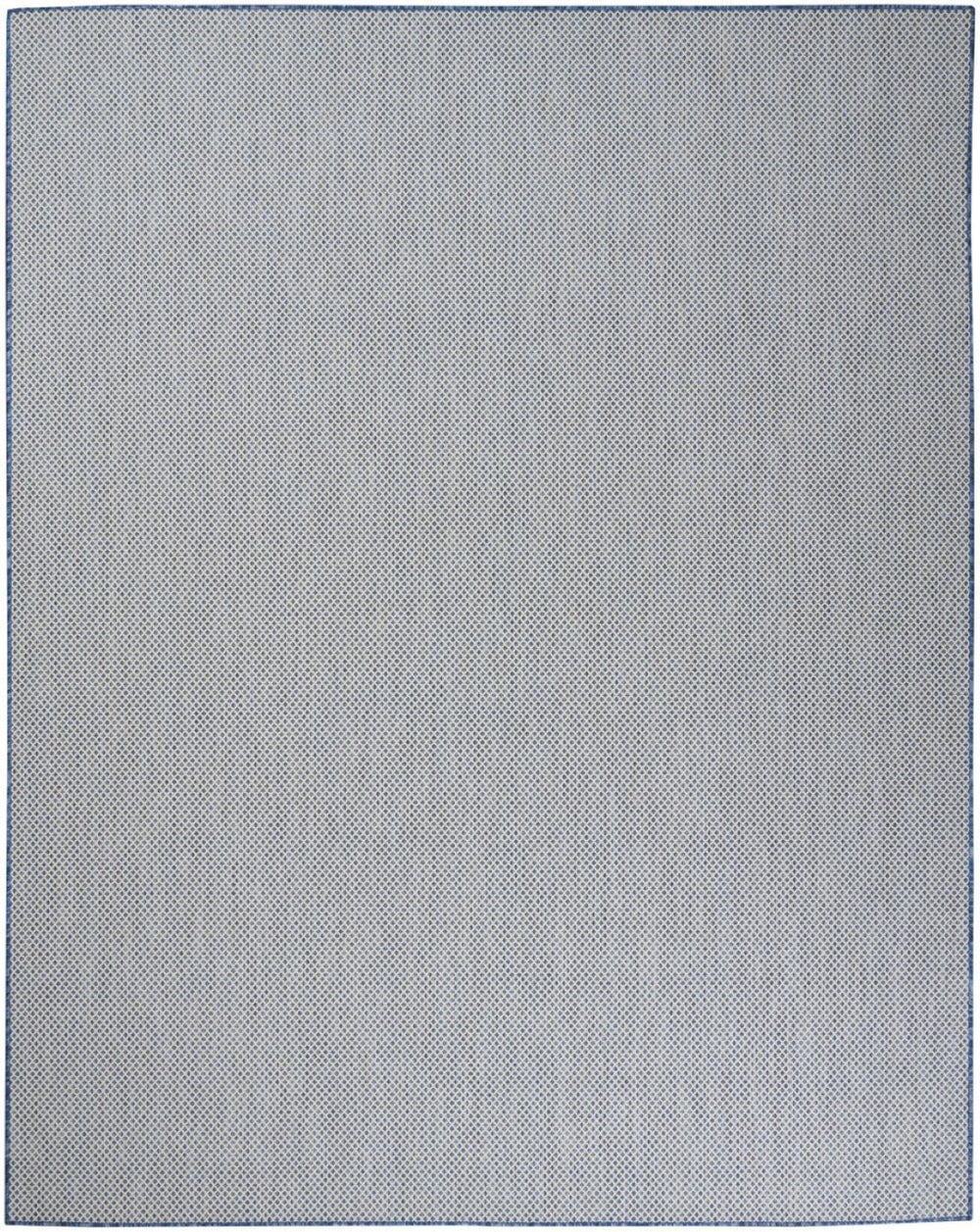 HomeRoots 7' Blue and Ivory Indoor Outdoor Area Rug - Durable, Low-Maintenance, Stylish Design for Any Space 522048