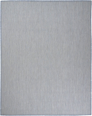 HomeRoots 7' Blue and Ivory Indoor Outdoor Area Rug - Durable, Low-Maintenance, Stylish Design for Any Space 522048