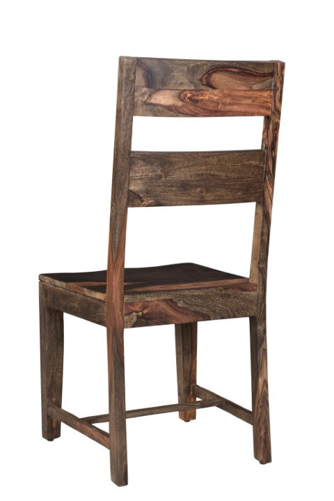 Homeroots Set Of Two Dark Brown Solid Wood Ladder Back Dining Side Chairs - Stylish, Versatile, And Comfortable Seating   522049