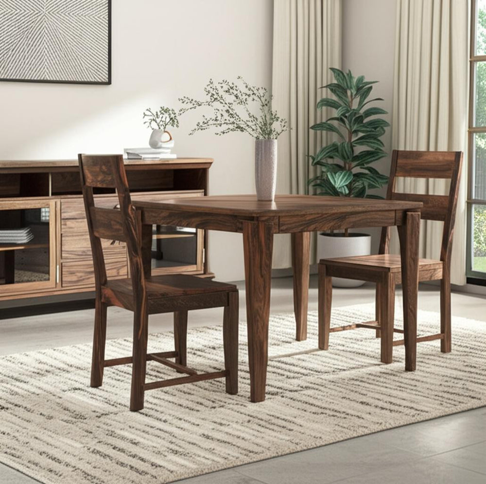 Homeroots Set Of Two Dark Brown Solid Wood Ladder Back Dining Side Chairs - Stylish, Versatile, And Comfortable Seating   522049