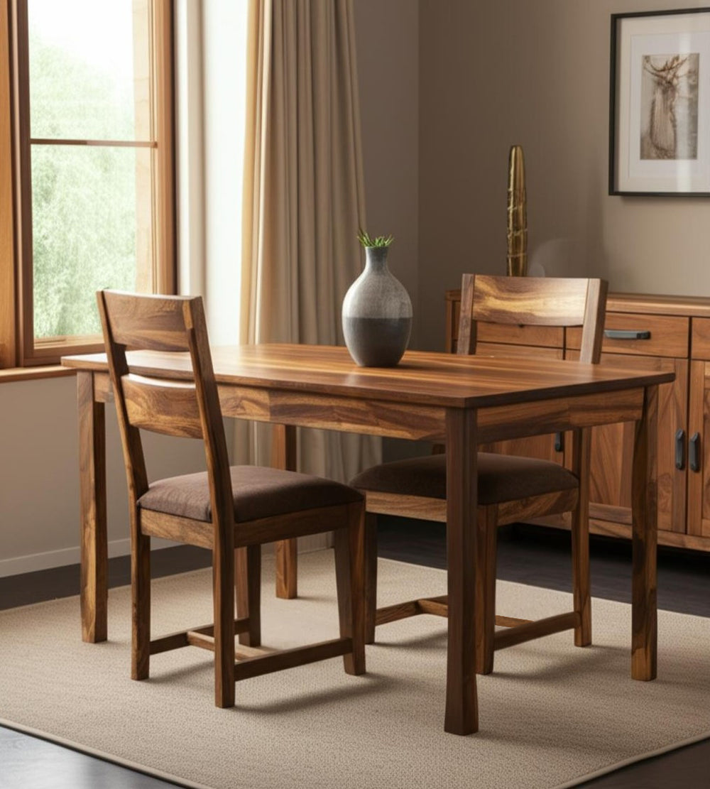 Homeroots Set Of Two Stylish Brown Upholstered Ladder Back Dining Chairs For Comfort & Versatile Use   522050