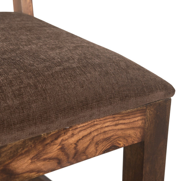 Homeroots Set Of Two Stylish Brown Upholstered Ladder Back Dining Chairs For Comfort & Versatile Use   522050