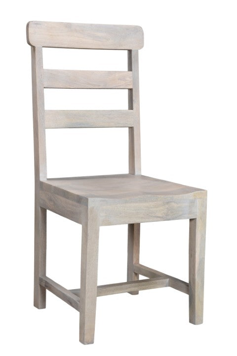 Homeroots Set Of Two White Wood Ladder Back Dining Chairs For Stylish Comfort And Versatile Home Seating   522051