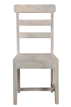 Homeroots Set Of Two White Wood Ladder Back Dining Chairs For Stylish Comfort And Versatile Home Seating   522051