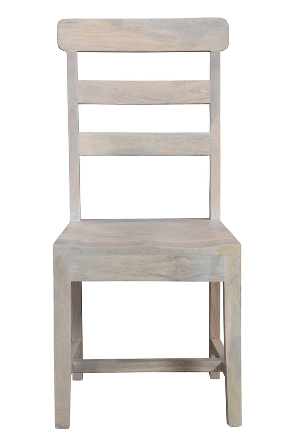 Homeroots Set Of Two White Wood Ladder Back Dining Chairs For Stylish Comfort And Versatile Home Seating   522051