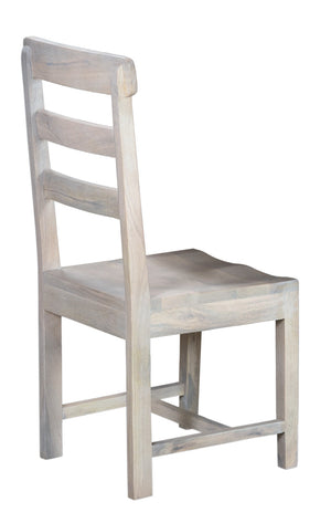 Homeroots Set Of Two White Wood Ladder Back Dining Chairs For Stylish Comfort And Versatile Home Seating   522051