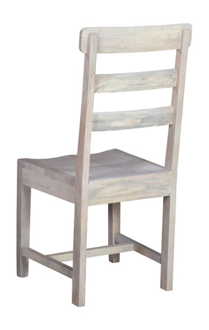 Homeroots Set Of Two White Wood Ladder Back Dining Chairs For Stylish Comfort And Versatile Home Seating   522051