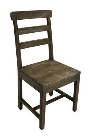 Homeroots Set Of Two Stylish Dark Walnut Wood Ladder Back Dining Chairs - Versatile And Elegant Seating Option   522052