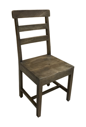 Homeroots Set Of Two Stylish Dark Walnut Wood Ladder Back Dining Chairs - Versatile And Elegant Seating Option   522052