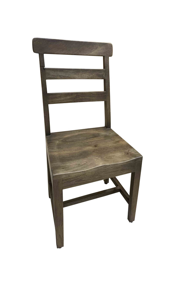 Homeroots Set Of Two Stylish Dark Walnut Wood Ladder Back Dining Chairs - Versatile And Elegant Seating Option   522052