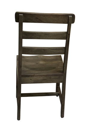 Homeroots Set Of Two Stylish Dark Walnut Wood Ladder Back Dining Chairs - Versatile And Elegant Seating Option   522052
