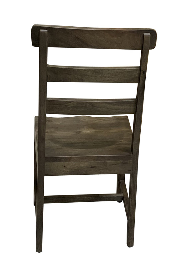 Homeroots Set Of Two Stylish Dark Walnut Wood Ladder Back Dining Chairs - Versatile And Elegant Seating Option   522052