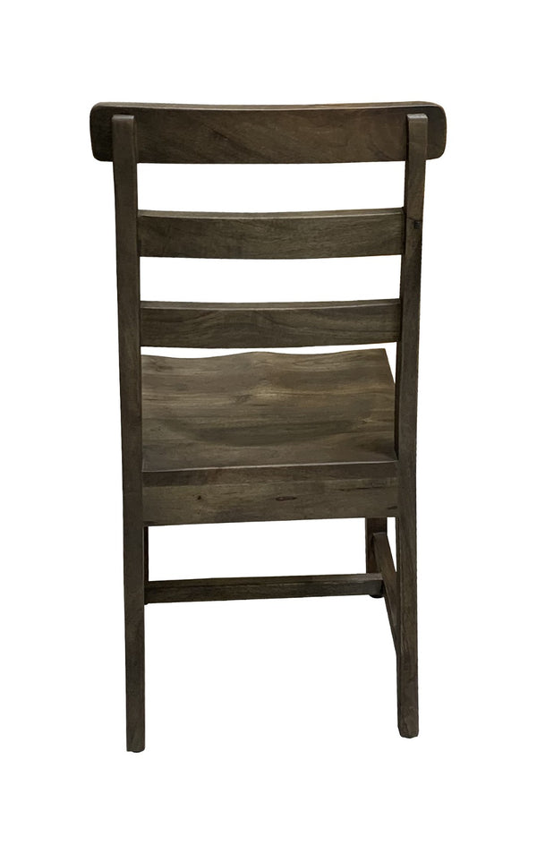 Homeroots Set Of Two Stylish Dark Walnut Wood Ladder Back Dining Chairs - Versatile And Elegant Seating Option   522052