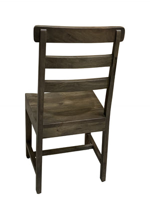 Homeroots Set Of Two Stylish Dark Walnut Wood Ladder Back Dining Chairs - Versatile And Elegant Seating Option   522052