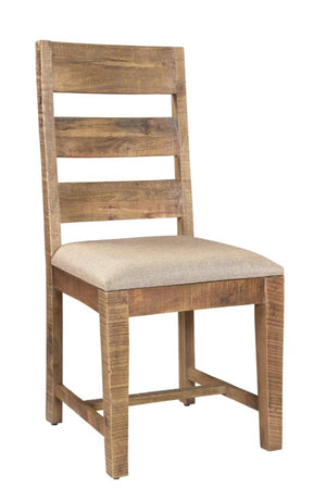 Homeroots Set Of Two Stylish Beige & Brown Upholstered Ladder Back Dining Chairs For Modern Spaces & Comfort   522053