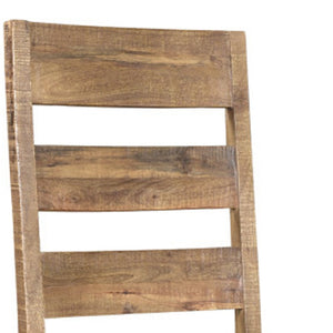 Homeroots Set Of Two Stylish Beige & Brown Upholstered Ladder Back Dining Chairs For Modern Spaces & Comfort   522053