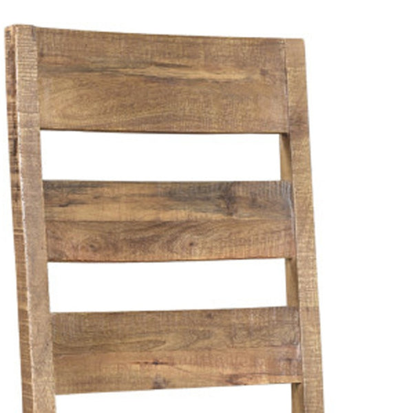 Homeroots Set Of Two Stylish Beige & Brown Upholstered Ladder Back Dining Chairs For Modern Spaces & Comfort   522053