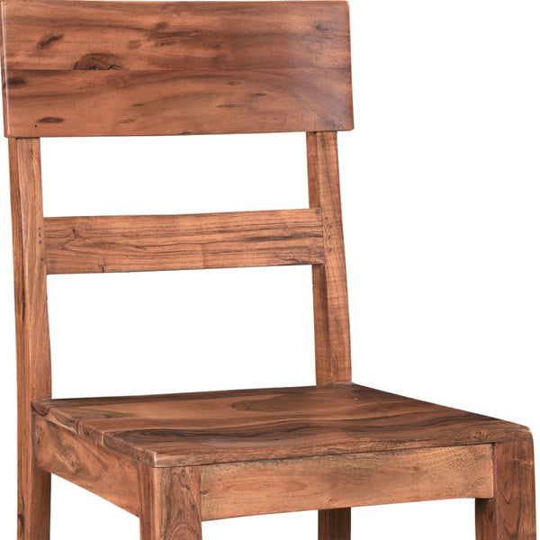 Homeroots Set Of Two Stylish Brown Wood Ladder Back Dining Side Chairs For Versatile Home Décor & Comfort   522054