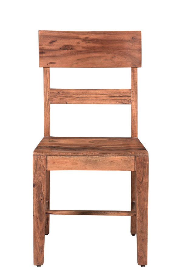 Homeroots Set Of Two Stylish Brown Wood Ladder Back Dining Side Chairs For Versatile Home Décor & Comfort   522054