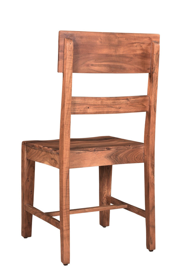 Homeroots Set Of Two Stylish Brown Wood Ladder Back Dining Side Chairs For Versatile Home Décor & Comfort   522054