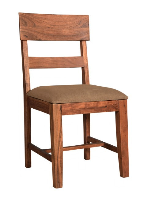 Homeroots Set Of Two Stylish Brown Upholstered Dining Side Chairs With Slat Back For Any Room Decor   522055