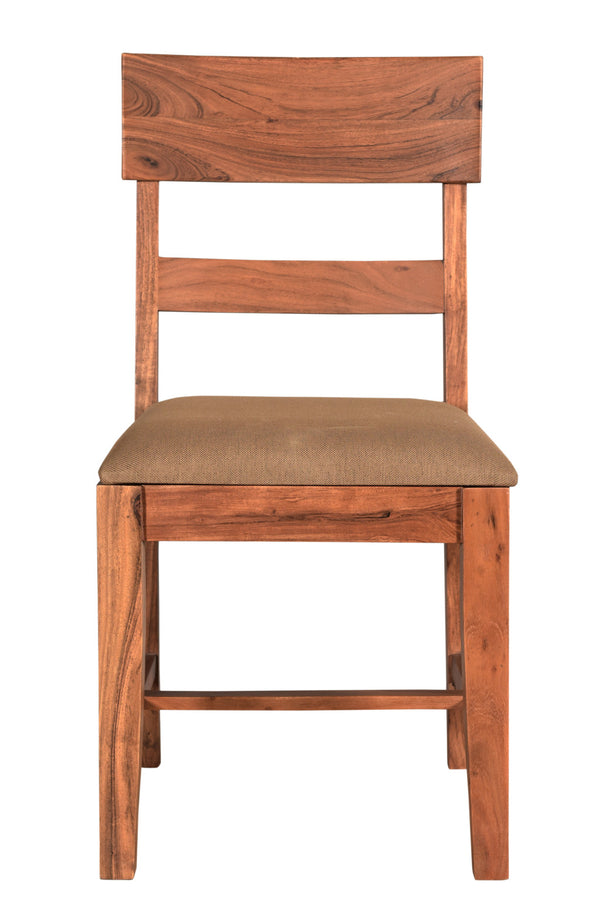 Homeroots Set Of Two Stylish Brown Upholstered Dining Side Chairs With Slat Back For Any Room Decor   522055