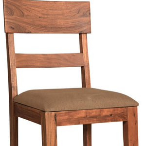 Homeroots Set Of Two Stylish Brown Upholstered Dining Side Chairs With Slat Back For Any Room Decor   522055