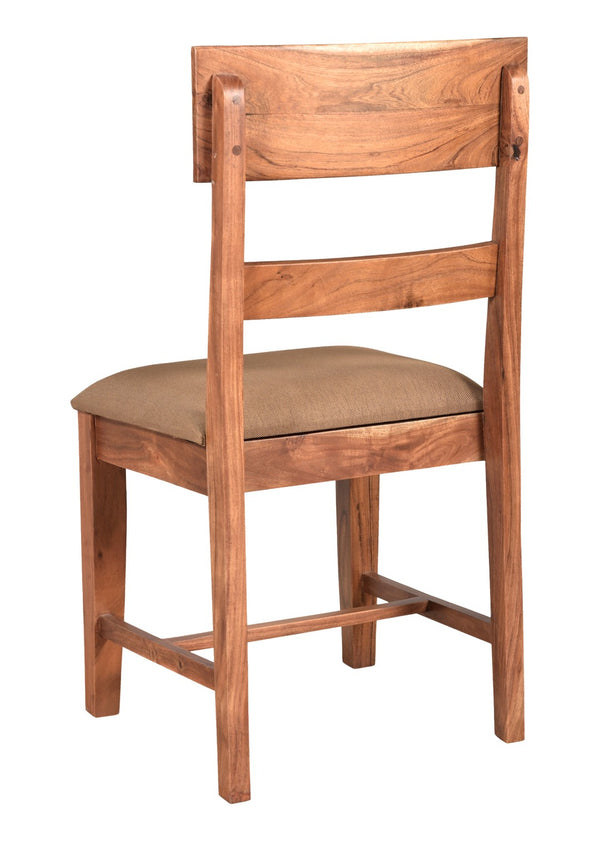 Homeroots Set Of Two Stylish Brown Upholstered Dining Side Chairs With Slat Back For Any Room Decor   522055