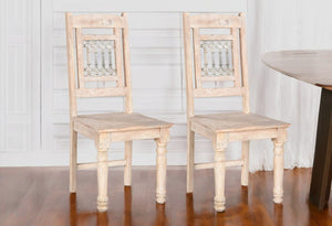 Homeroots Set Of Two White Wood Slat Back Dining Side Chairs - Stylish, Versatile Seating For Any Room!   522056