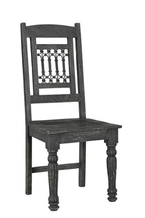 Homeroots Set Of Two Black Wood Slat Back Dining Chairs - Stylish, Comfortable, And Versatile For Any Space   522057