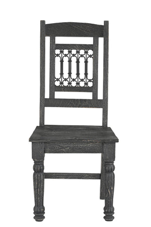 Homeroots Set Of Two Black Wood Slat Back Dining Chairs - Stylish, Comfortable, And Versatile For Any Space   522057