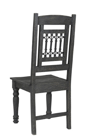 Homeroots Set Of Two Black Wood Slat Back Dining Chairs - Stylish, Comfortable, And Versatile For Any Space   522057