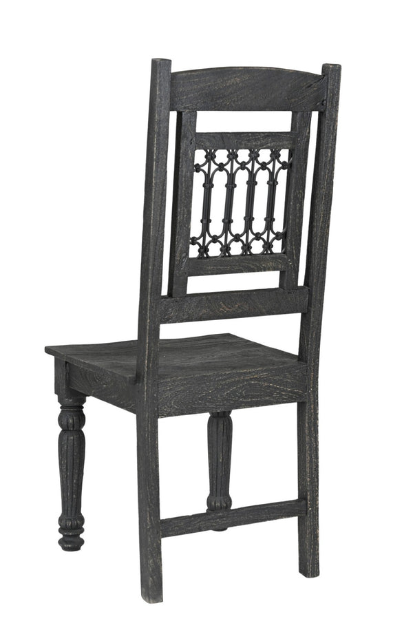 Homeroots Set Of Two Black Wood Slat Back Dining Chairs - Stylish, Comfortable, And Versatile For Any Space   522057