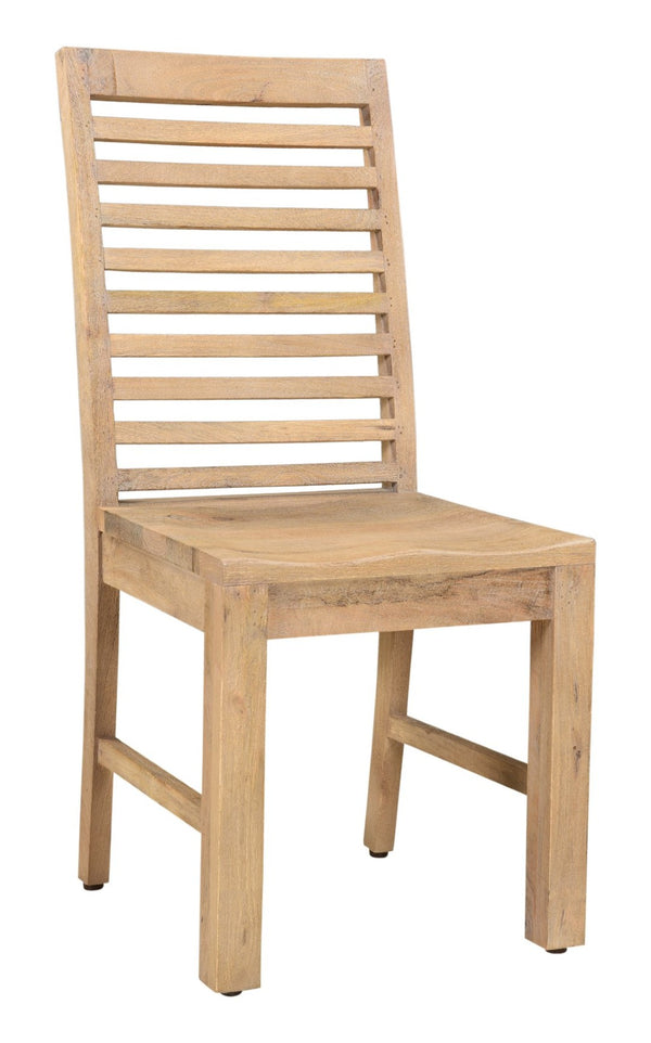 HomeRoots Set of Two Rustic Brown Solid Wood Ladder Back Chairs - Stylish Dining or Accent Seating 522058