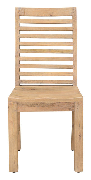HomeRoots Set of Two Rustic Brown Solid Wood Ladder Back Chairs - Stylish Dining or Accent Seating 522058
