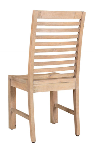 HomeRoots Set of Two Rustic Brown Solid Wood Ladder Back Chairs - Stylish Dining or Accent Seating 522058