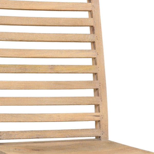 HomeRoots Set of Two Rustic Brown Solid Wood Ladder Back Chairs - Stylish Dining or Accent Seating 522058