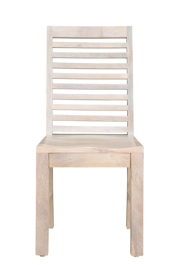 Homeroots Set Of Two White Wood Ladder Back Dining Chairs For Stylish Comfort And Versatile Home Seating   522059