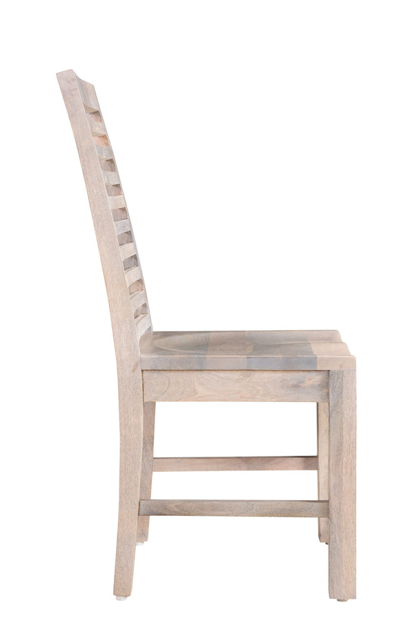 Homeroots Set Of Two White Wood Ladder Back Dining Chairs For Stylish Comfort And Versatile Home Seating   522059