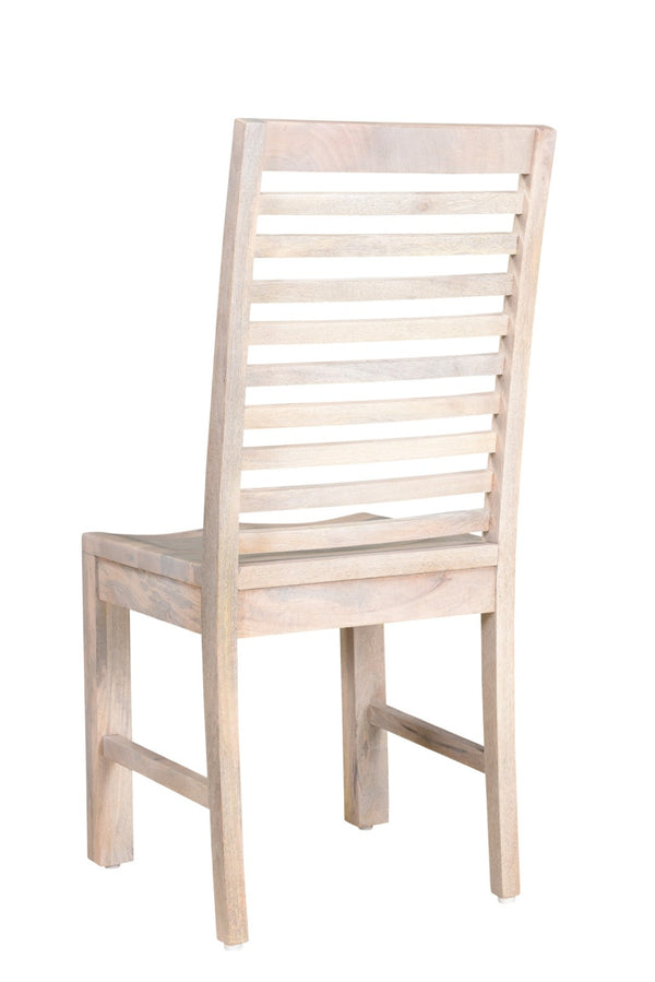 Homeroots Set Of Two White Wood Ladder Back Dining Chairs For Stylish Comfort And Versatile Home Seating   522059