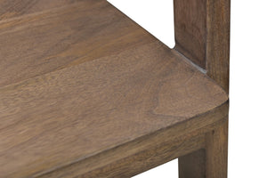 Homeroots Dark Brown Solid Wood Open Back Dining Arm Chair - Stylish Comfort For Modern Homes & Gatherings   522063